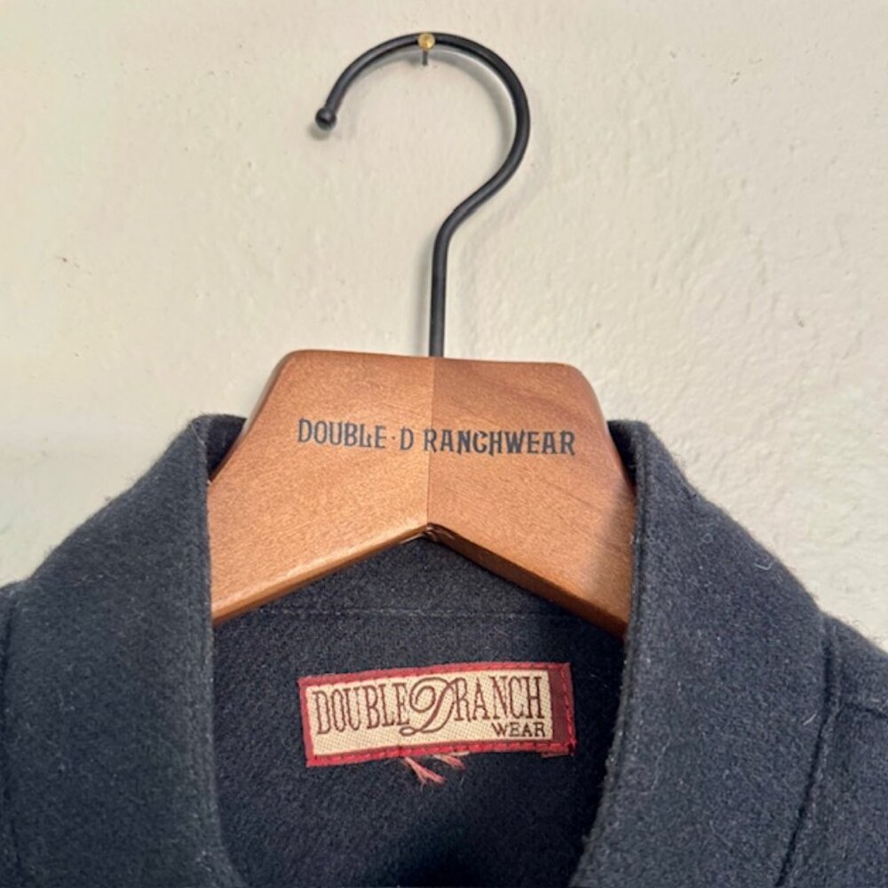 Double D Ranch Wear Blue Wool appliqued Vest, no size tag, assume XS - Picture 7 of 9